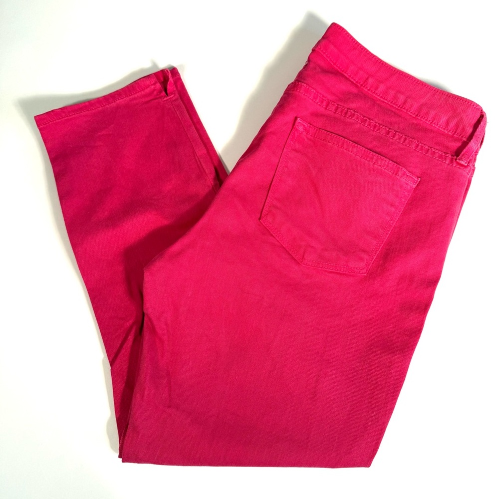 Just Black Hot Pink Magenta Light Fade Denim High-Rise Cropped Jeans Barbiecore - Picture 6 of 11
